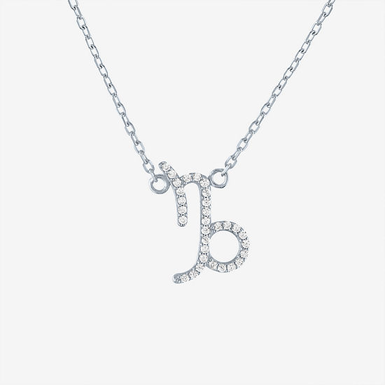 Diamond Addiction "Capicorn" Womens 1/10 CT. T.W. Lab Grown White Diamond Sterling Silver Pendant Necklace