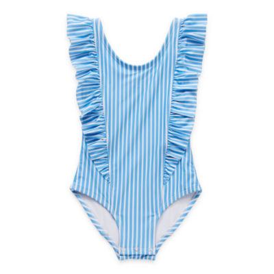 Outdoor Oasis Toddler Girls Striped One Piece Swimsuit