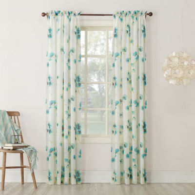 Kayla Rod Pocket Sheer Curtain Panel Jcpenney