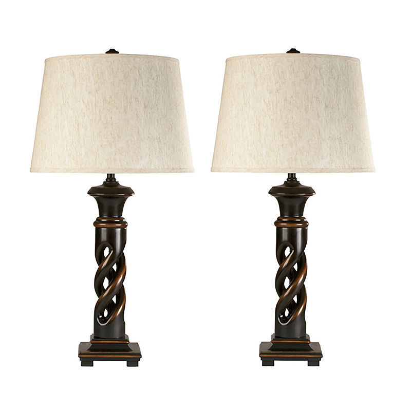 Signature Design By Ashley Fallon 2-Pack Table Lamp, Black