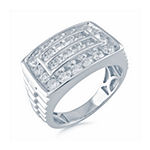 Mens 1 1/2 CT. T.W. Genuine White Diamond 10K White Gold Fashion Ring