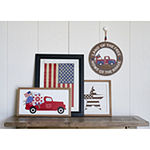 Layerings 13.75" Americana Round Red Truck Wall Décor