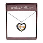 Sparkle Allure Mom Crystal Pure Silver Over Brass 18 Inch Cable Heart Pendant
