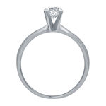 Ever Star Womens 1/2 CT. T.W. Lab Grown White Diamond 10K White Gold Solitaire Engagement Ring