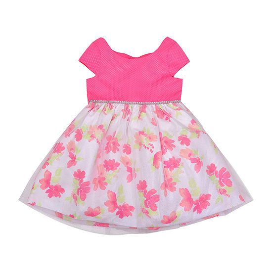 Nannette Baby Toddler Girls Short Sleeve Cap Sleeve A-Line Dress