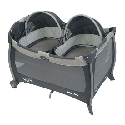 twin bassinet pack and play