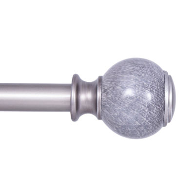 Kenney Claremont Noah Gray Marble 1 IN Curtain Rod, Color Gray Marble