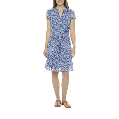 MSK Petite Short Sleeve Shirt Dress 