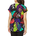 Bold Elements Womens Zip Front Blouse