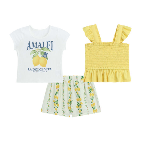 by&by girl Lemons Toddler Girls 3-pc. Short Set