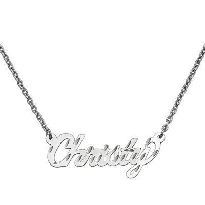 Personalized 14x37mm Diamond Cut Name Necklace JCPenney