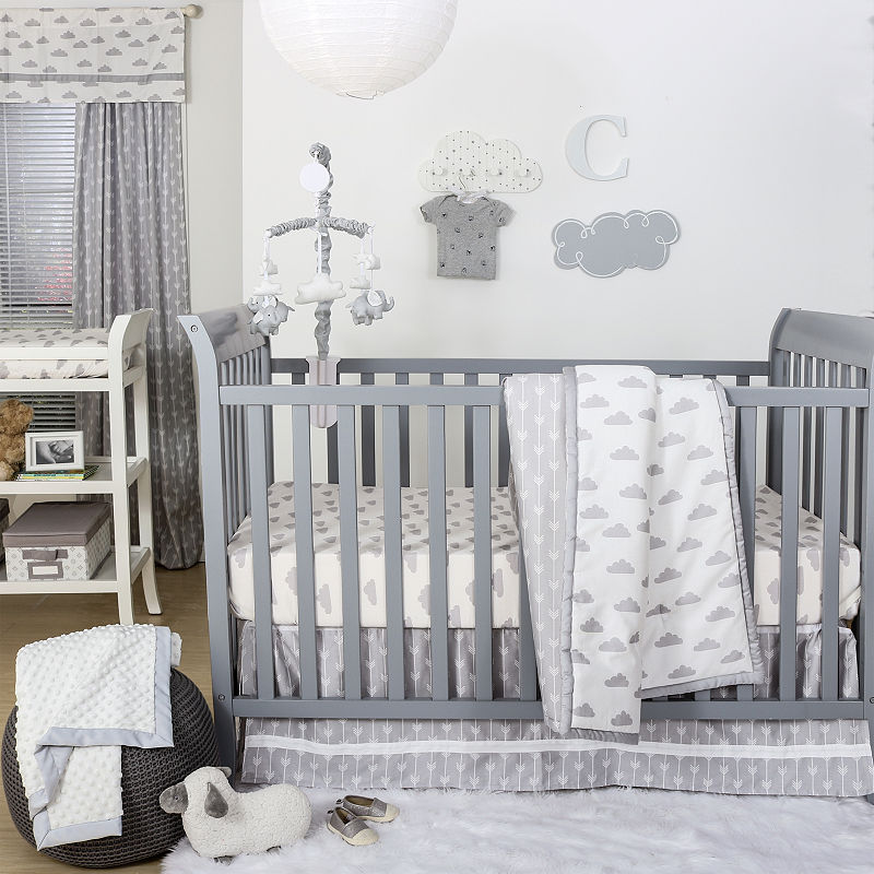 The Peanut Shell Peanut Shell Mix And Match 4-Pc. Crib Bedding Set, Gray