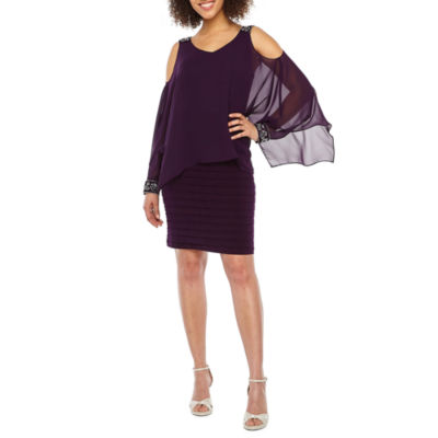 eggplant sheath dress