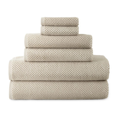 JCPenney Home Quick Dri Textured Solid 6pc Towel Set JCPenney