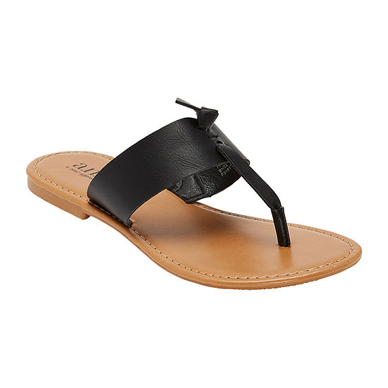 a.n.a Womens Knotted Thong T-Strap Flat Sandals