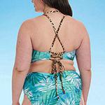 Decree Leaf Triangle Bikini Swimsuit Top Plus
