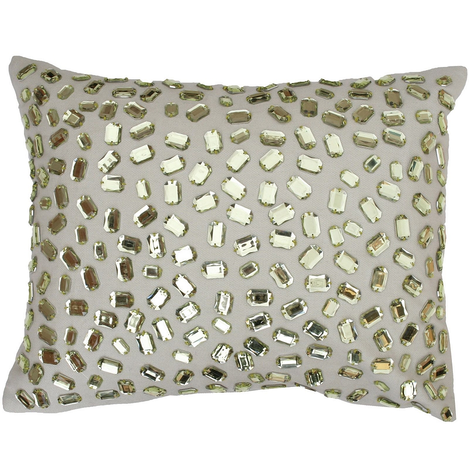 Andrea Faux Gemstone Decorative Pillow, Dark Citron