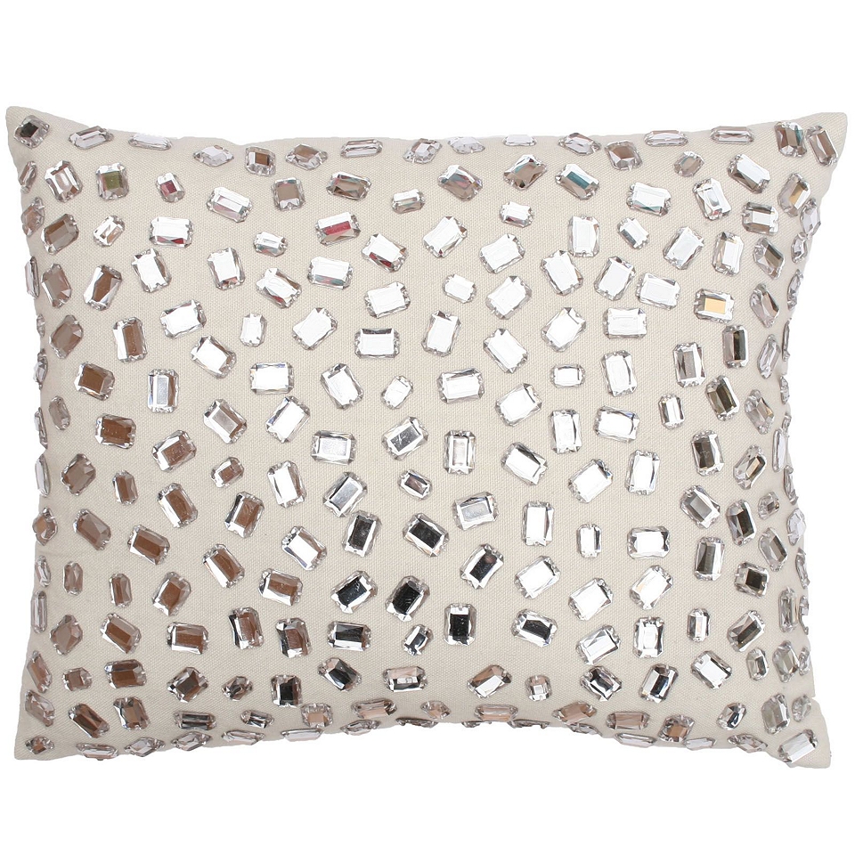 Andrea Faux Gemstone Decorative Pillow, Silver