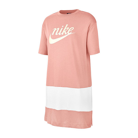 Nike Short Sleeve T Shirt Dresses Color Bleached Coral Jcpenney