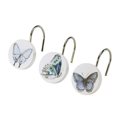 Avanti In The Garden Shower Curtain Hooks, Color White Purple JCPenney