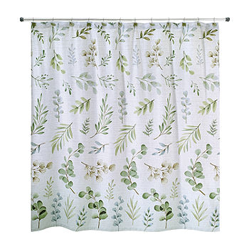 Avanti Ombre Leaves Shower Curtain, Green Leaves Shower Curtain