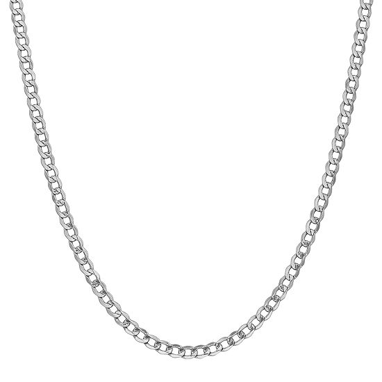 14K White Gold Semisolid Curb Chain Necklace