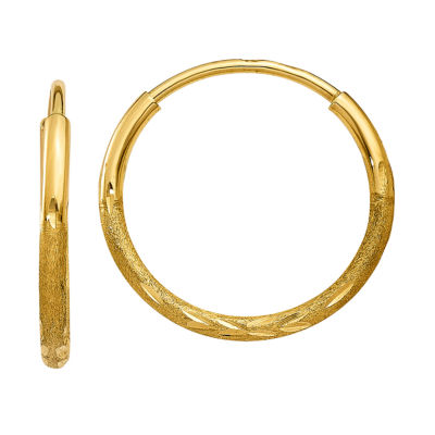 14K Gold 12mm Round Hoop Earrings JCPenney