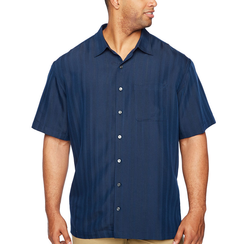 UPC 767672382550 product image for Van Heusen Poly Rayon Button Down Short Sleeve Stripe Button-Front Shirt-Big and | upcitemdb.com