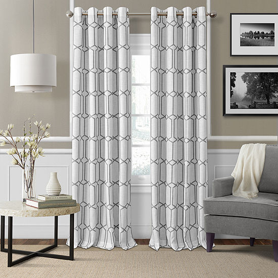 Elrene Home Fashions Kaiden Geometric Blackout Grommet Top Single Curtain Panel