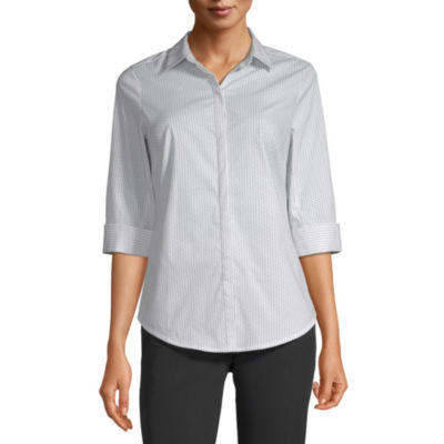 jcpenney white dress shirt womens