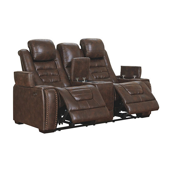 Signature Design by Ashley® Game Zone Power Reclining Loveseat with Console