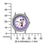 Disney Time Teacher Minnie Mouse Kids Purple Leather Strap Watch