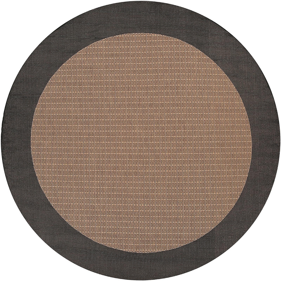 Couristan Checkered Field Indoor/Outdoor Round Rugs, Cocoa