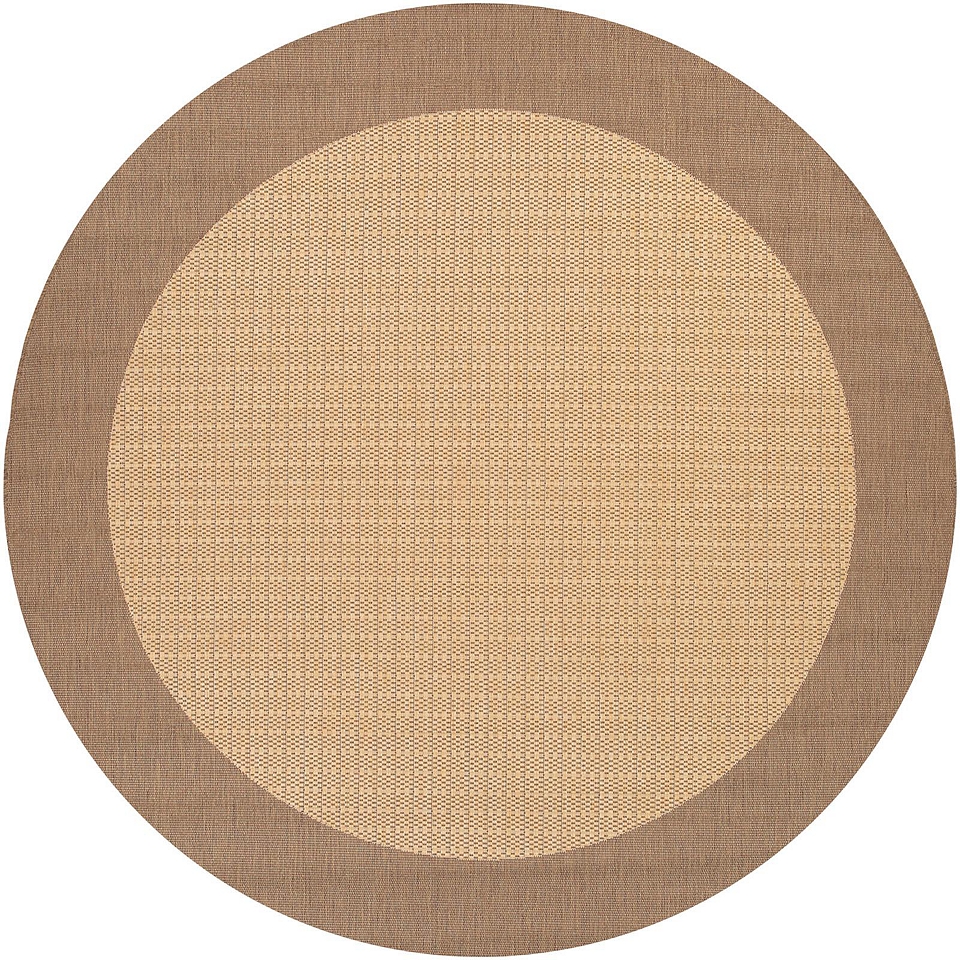 Couristan Checkered Field Indoor/Outdoor Round Rugs, Natural