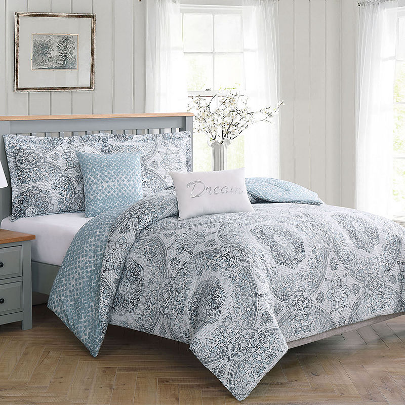 Boho Living Picadilly 5 Piece Reversible Comforter Set, King Bedding