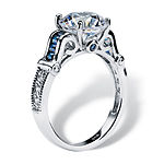 DiamonArt® Womens 5 CT. T.W. White Cubic Zirconia Platinum Over Silver Round Engagement Ring