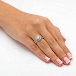 DiamonArt® Womens 1 5/8 CT. T.W. White Cubic Zirconia Platinum Over Silver Round Bridal Set