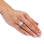 DiamonArt® Womens 5 CT. T.W. White Cubic Zirconia Platinum Over Silver Square Bridal Set