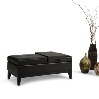 Oregon Storage Ottoman Bench With Tray Color Black Jcpenney