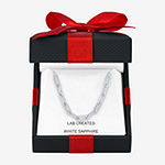 Limited Time Special! Womens Lab Created White Sapphire Sterling Silver Paperclip Pendant Necklace