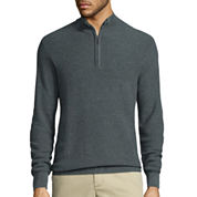Claiborne® Long-Sleeve Quarter-Zip Sweater