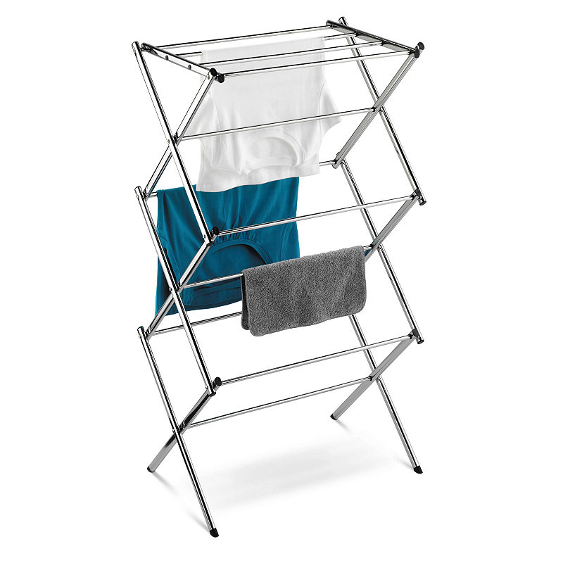 Honey-Can-Do Slim Chrome Commercial Drying Rack, White - Laundry - Drying Racks
