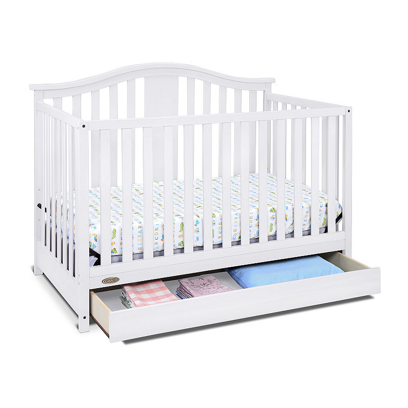 Graco Solano 4-in-1 Convertible Crib with Drawer, White