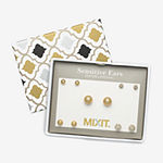 Mixit Gold Tone Sphere Stud 5 Pair Earring Set