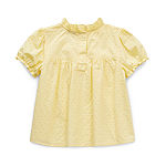 Thereabouts Little & Big Girls High Neck Short Sleeve Blouse