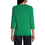 St. John's Bay Womens Tall V Neck 3/4 Sleeve T-Shirt