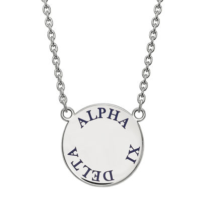Alpha Xi Delta Enamel Sterling Silver Disc Pendant Necklace JCPenney