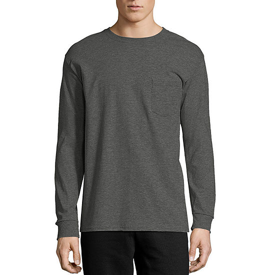 Hanes Mens Crew Neck Long Sleeve T-Shirt - JCPenney