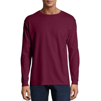 Hanes Beefy Mens Crew Neck Long Sleeve T-Shirt - JCPenney