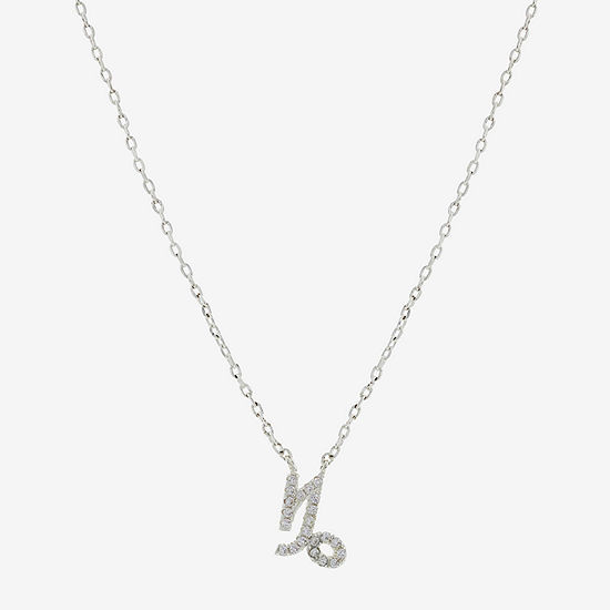 Sparkle Allure Zodiac Cubic Zirconia Pure Silver Over Brass 16 Inch Link Pendant Necklace